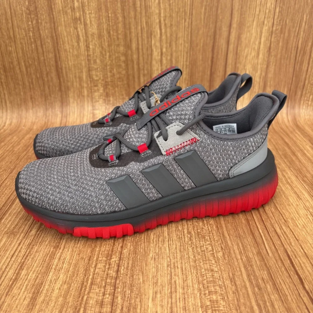 Adidas Kaptir 4.0‎ K Sneakers Kids Size 5 Grey Red IH1841 Cloudfoam Running NEW